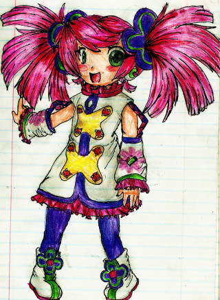 Girl pink hair hat roller - toyism free wallpaper