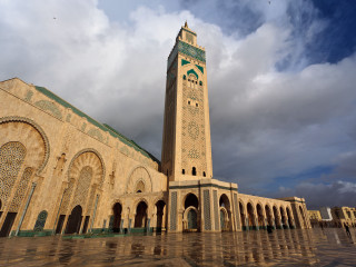 Tall clock tower city building - art noveau free wallpaper