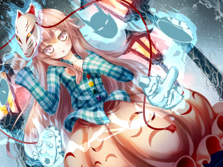Girl mushroom cat anime surreal - her lap free wallpaper