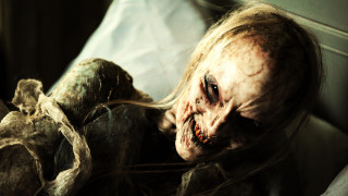 Creepy doll bed cloth head - a cloth free wallpaper