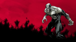 Man red background bloody face - ben templesmith free wallpaper