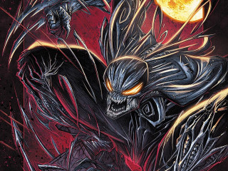Demonic creature full moon painting - demonic free wallpaper