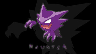 Purple cartoon character black background - the center of the image free wallpaper
