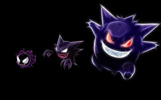 Demon gothic cartoon glowing eyes - their face free wallpaper