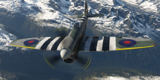 Fighter jet flying mountain range 8 - over a mountain range in the sky free wallpaper