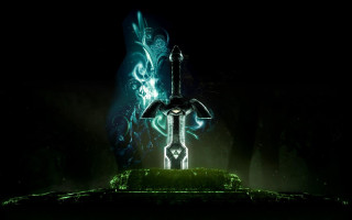 Sword glowing green light black - a green light free wallpaper