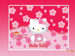Hello kitty flowers girl background - a silk screen free wallpaper