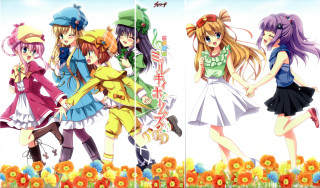 Anime girls outfits hats fashion - different free wallpaper