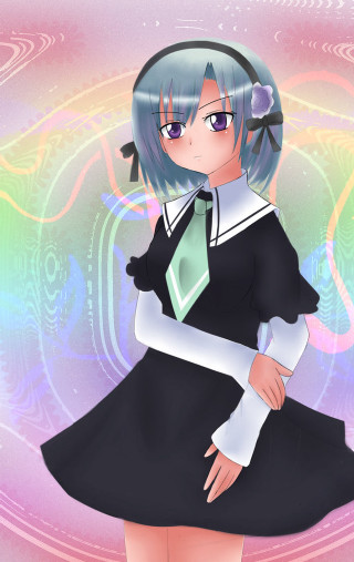 Girl black dress green tie - holography free wallpaper