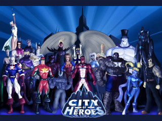 Cartoon characters city of heroes - a group of cartoon characters free wallpaper