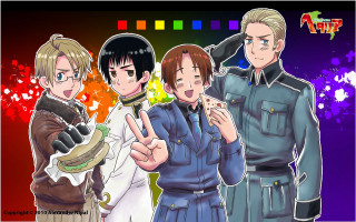 Anime characters group pointing fingers - ernst free wallpaper