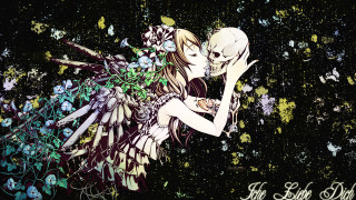 Woman skeleton flowers skull message - underneath free wallpaper