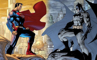 Superman batman city street bat - a batman free wallpaper