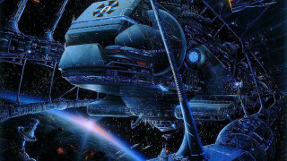 Space station satellite planet painting - david free wallpaper