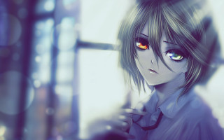 Anime girl red eyes serious - serious free wallpaper for desktop