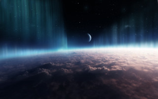 Earth space view bright light 8 - a. hardy free wallpaper