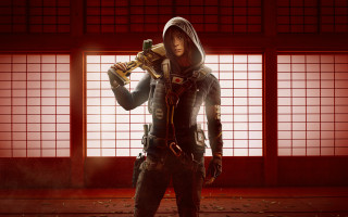 Man hooded jacket gun red - a gun in a room free wallpaper