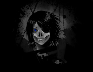 Gothic anime skull woman chains - chain free wallpaper