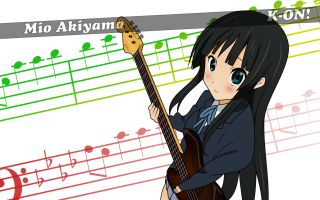 Girl guitar musical notes background - a guitar free wallpaper