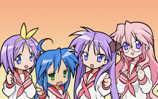 Anime girls thumbs up thumbs - front free wallpaper for desktop