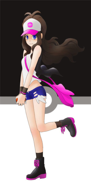 Girl pink hat blue shorts - a girl free wallpaper