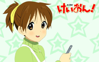 Girl holding phone smiling star - a cell phone free wallpaper