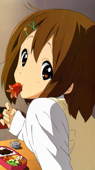 Girl eating food table knife - a piece of food free wallpaper