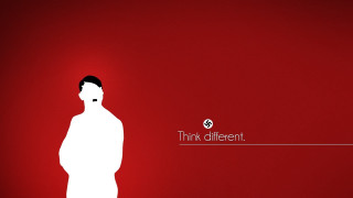 Man red background think different - adolf born free wallpaper