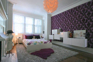 Purple bedroom vase flowers arts - digital free wallpaper