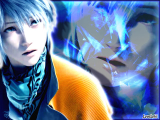Woman scarf man blue hair - aimitsu free wallpaper