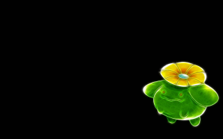 Green yellow flower black background 3 - chiho aoshima free wallpaper
