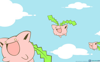 Flying pigs in the air - 2 d game art free wallpaper
