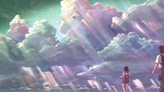Couple people field cloudy sky - cloudy free wallpaper