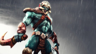 Man costume sword rain storm 2 - his hand in free wallpaper