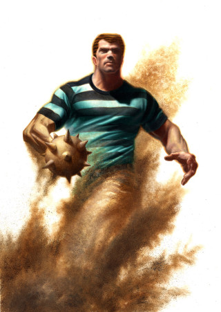 Man striped shirt throwing ball - striped free wallpaper