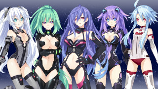 Anime girls blue background snowflakes - a group of anime girls free wallpaper