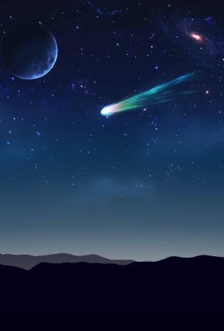 Night sky stars aurora astronaut - distant free wallpaper