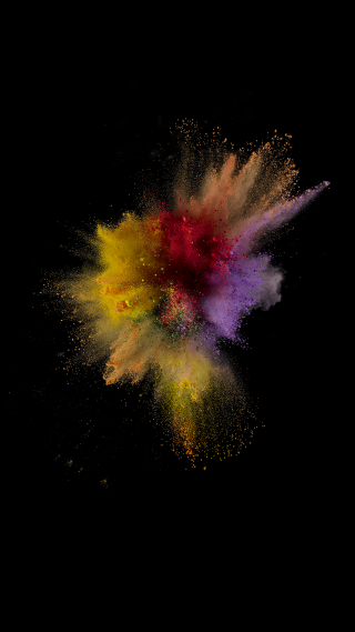 Colorful powder explosion dark sky - free new year wallpaper