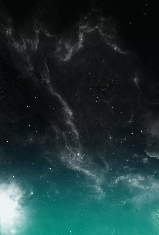 Black white sky stars clouds - a detailed matte painting free wallpaper
