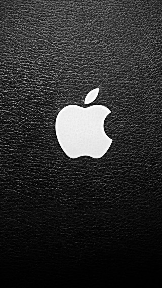 Apple logo black leather white - an ambient occlusion free wallpaper
