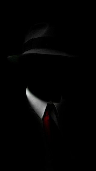 Man hat tie dark red - noir free wallpaper