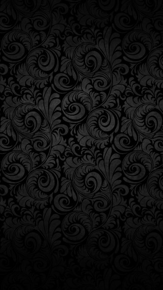 Black background swirls leaves pattern 2 - swirl free wallpaper