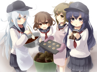 Girls group food tray chocolates - a group of girls free wallpaper