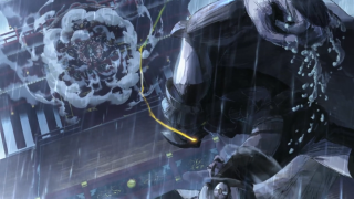 Man suit tie gun rain - ufotable free wallpaper