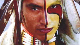 Painted man headdress feather nose - painted free wallpaper