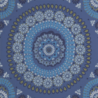 Blue white circular design blue - ornamental free wallpaper