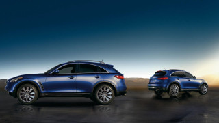 Two blue cars parking lot - a parking lot free wallpaper