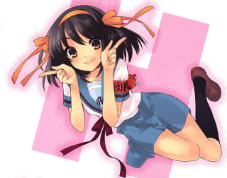 Girl laying stomach hand face - her stomach free wallpaper