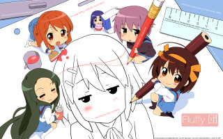 Anime characters ruler pencil drawing - aya goda free wallpaper
