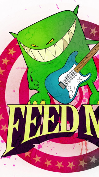 Cartoon character playing guitar feed - a guitar free wallpaper
